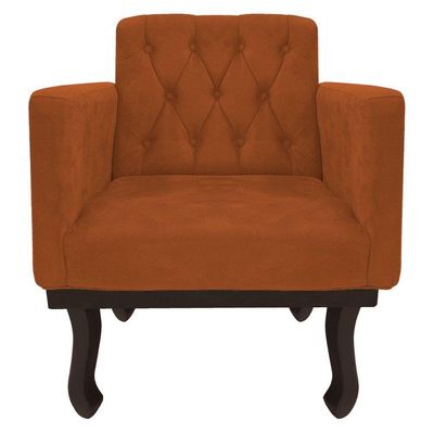 Kit Diva Recamier Diana 185Cm Lado Direito E 02 Poltronas Classic Suede Terracota