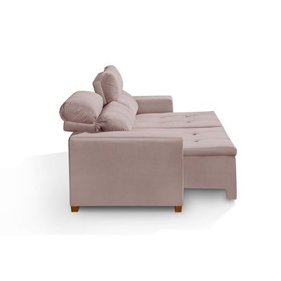 Sofá 3 Lugares 195cm Com Molas, Retrátil E Reclinável Rose