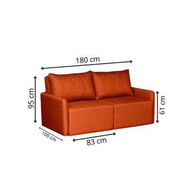 Sofá Cama Dubai Retratil E Reclinavel 3 Lugares Sofatec Terracota