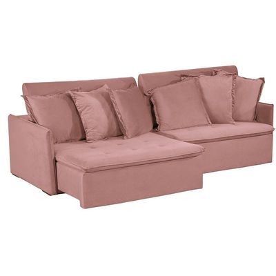 Sofá 4 Lugares 2.30 Mt Com Molas Retrátil E Reclinável Rose