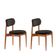 Conjunto 2 Cadeiras De Jantar Ballare Soft Moderna Mobília Linho Preto / Imbuia Nat.