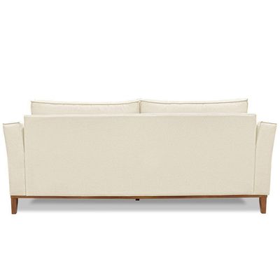 Sofá Living 2 Lugares 1,90M Vega Linho Pés Castanho Natural
