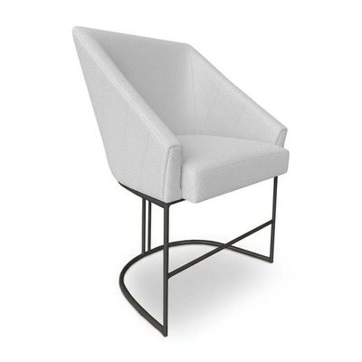 Kit 2 Poltronas Luxo Alana Bouclê Base Ferro Preto - Pallazio Cor Cinza