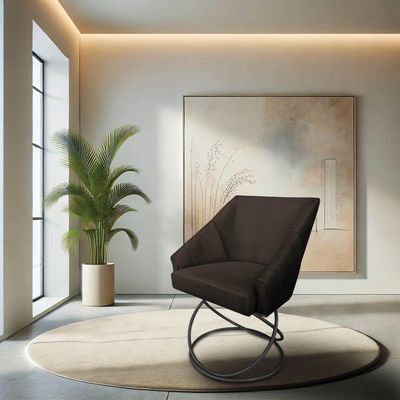Kit 8 Poltronas Luxo Alana Suede Base Luxo Preto - Pallazio Cor Marrom