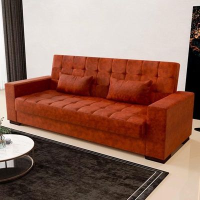 Sofá Cama Para Sala De Estar Lisboa Couríssimo Nozes - Ibiza