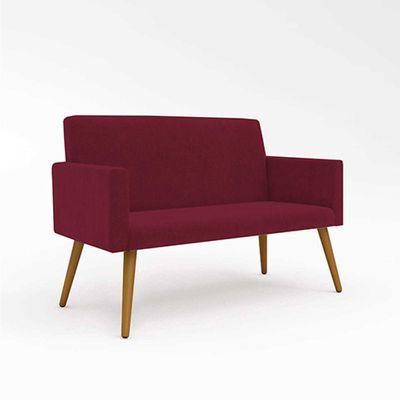 Kit Namoradeira + 2 Poltronas Decorativas Sala Cor:marsala