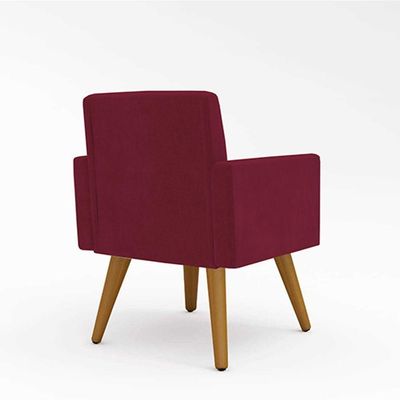 Kit Namoradeira + 2 Poltronas Decorativas Sala Cor:marsala