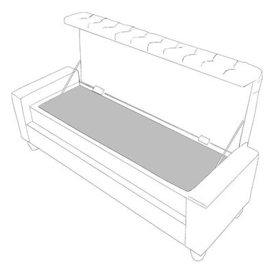 Recamier Calçadeira Bau 140 Cm Pes Mdf Parri Linho Sl 75 Peer Sl 75