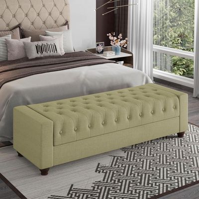 Recamier Calçadeira Bau 140 Cm Pes Mdf Parri Linho Sl 75 Peer Sl 75
