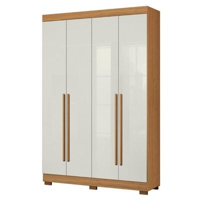Guarda Roupa Solteiro 2030240 4 Portas 154 Cm Cinamomo Off White Armoveis