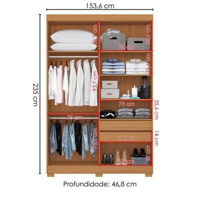 Guarda Roupa Solteiro 2030240 4 Portas 154 Cm Cinamomo Off White Armoveis