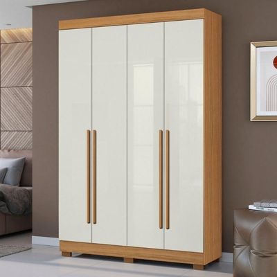 Guarda Roupa Solteiro 2030240 4 Portas 154 Cm Cinamomo Off White Armoveis