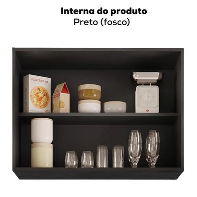 Armario Aereo 2 Portas 80 Cm Bp Isis Preto
