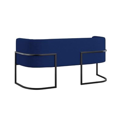 Sofá 2 Lugares Para Recepção Com Base Reforçada Balaqui Azul Marinho