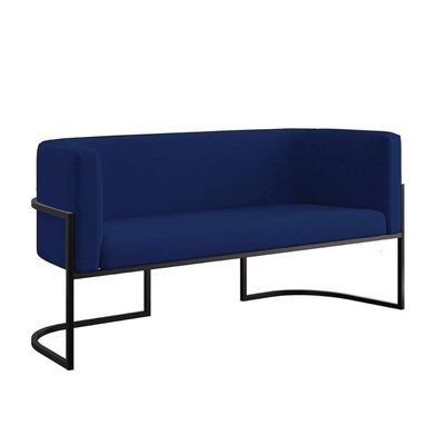 Sofá 2 Lugares Para Recepção Com Base Reforçada Balaqui Azul Marinho