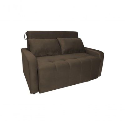 Sofá Cama Para Sala De Estar Amora New Veludo Matrix - Marrom Marrom