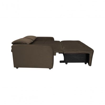 Sofá Cama Para Sala De Estar Amora New Veludo Matrix - Marrom Marrom