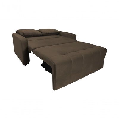 Sofá Cama Para Sala De Estar Amora New Veludo Matrix - Marrom Marrom