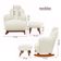 Poltrona Amamentação De Balanço Com Puff Aurora Conforto Extra E Design Atual Chenille Off White
