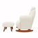 Poltrona Amamentação De Balanço Com Puff Aurora Conforto Extra E Design Atual Chenille Off White