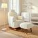 Poltrona Amamentação De Balanço Com Puff Aurora Conforto Extra E Design Atual Chenille Off White