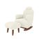 Poltrona Amamentação De Balanço Com Puff Aurora Conforto Extra E Design Atual Chenille Off White