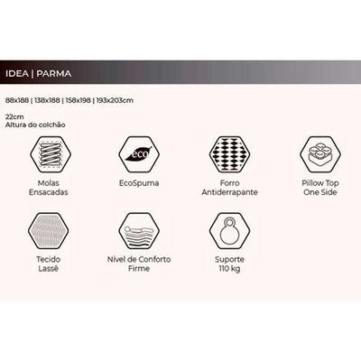 Colchão Casal Molas Herval Parma 138x188x22