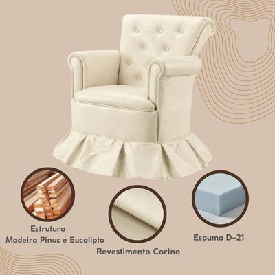 Poltrona Amamentação Confortável Descanso Quarto Sala Leitura Corino Cor:corino Rosa