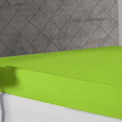 Lençol Com Elástico Casal Nobre Viúva 1 Peça 30cm De Altura Malha 100% Algodão - Pistache