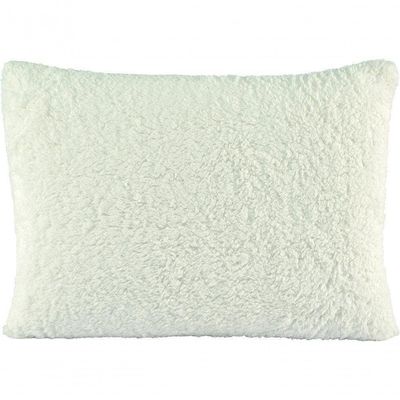 Capa De Travesseiro Decorativo Alasca 1 Peça Tecido Manta Sherpa 180g/m² 100% Poliéster - Marfim