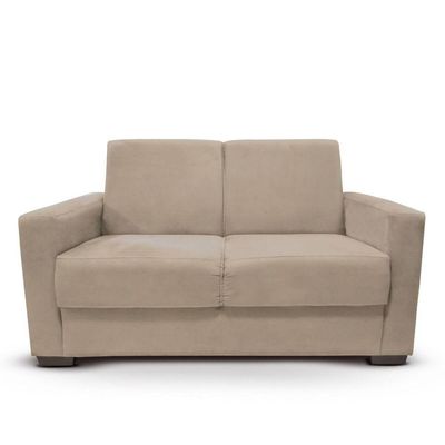 Sofá Estofado 2 Lugares Sala Estar Recepção Melissa Suede Bege