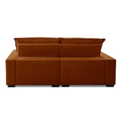 Sofa Retratil Reclinavel 2 Lugares 1,80m Atlantis Veludo Terracota Lansofbr