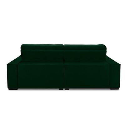 Sofa Retratil Reclinavel 2 Lugares 2,30 Vitória Veludo Verde Lansofbr