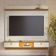 Painel Para Tv Home Suspenso Bali 1.6 Com Aparador Para Sala Sena Off White Matte Freijó – Colibri