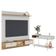 Painel Para Tv Home Suspenso Bali 1.6 Com Aparador Para Sala Sena Off White Matte Freijó – Colibri