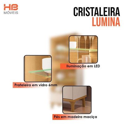 Cristaleira Lumina Off White Cinamomo Com Buffet Murano Cinamomo - Hb Móveis