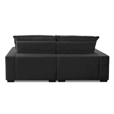 Sofa Retratil Reclinavel 2 Lugares 2,40m Atlantis Veludo Grafite Lansofbr