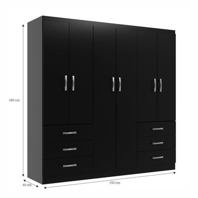 Guarda Roupa New Encante 6 Portas E 6 Gavetas - Black