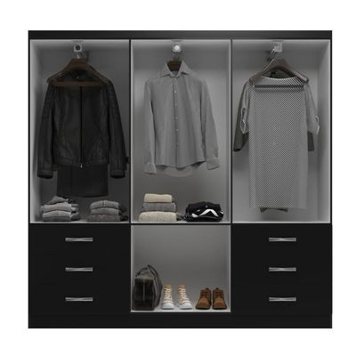 Guarda Roupa New Encante 6 Portas E 6 Gavetas - Black