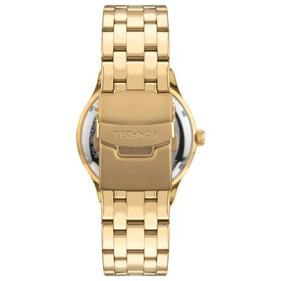 Relógio Technos Masculino Ref: 8n24ar/1k Automático Esqueleto Dourado