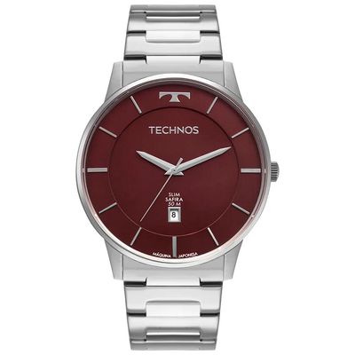 Relógio Technos Masculino Ref: Gm10yq/1n Slim Prateado