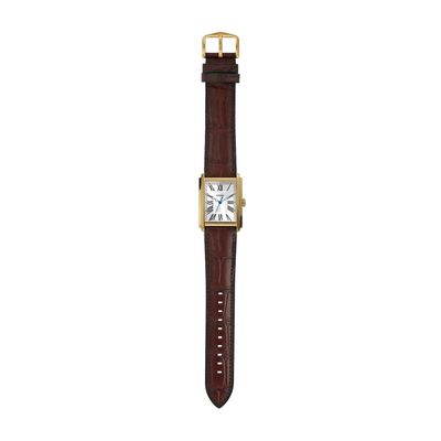 Relógio Fossil Masculino Ref: Fs6011/0dn Clássico Retangular Dourado
