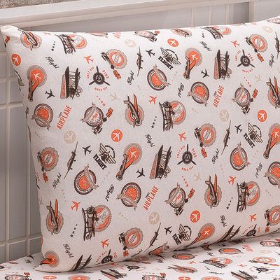 Jogo Cama Lençol Diverkids Solteiro Infantil Malha Soft 100% Algodão 2 Peças - Avião Laranja