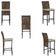 Mesa Bistrô E 4 Banquetas Roma Preta, Corda Estofado 7 Trama Marrom