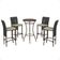 Mesa Bistrô E 4 Banquetas Roma Marrom Corda Estofado 7 Trama Preto
