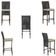 Mesa Bistrô E 4 Banquetas Roma Marrom Corda Estofado 7 Trama Preto