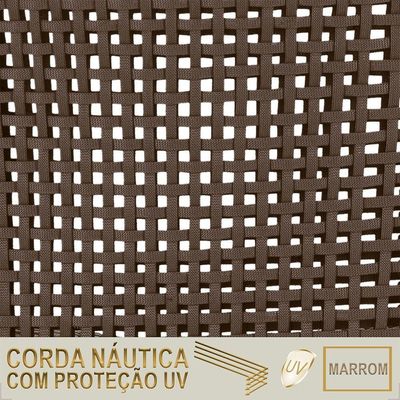 Mesa Bistrô E 4 Banquetas Roma Preta Corda Estofado 5 Trama Marrom