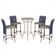 Mesa Bistrô E 4 Banquetas Roma Fendi Corda Estofado 8 Trama Azul