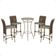 Mesa Bistrô E 4 Banquetas Roma Fendi Corda Estofado 5 Trama Marrom