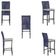 Mesa Bistrô Com 4 Banquetas Roma Preta Corda Náutica 3 Trama Azul